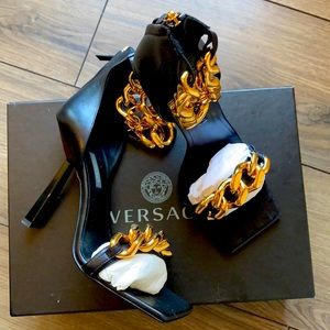 Versace Medusa Chain Nappa Leather Sandals